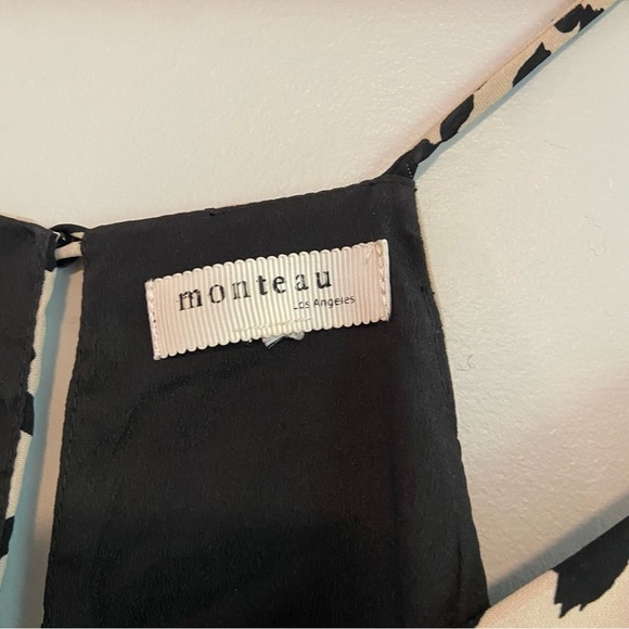 Monteau Black and Cream Patterned Top - Picture 2 of 6